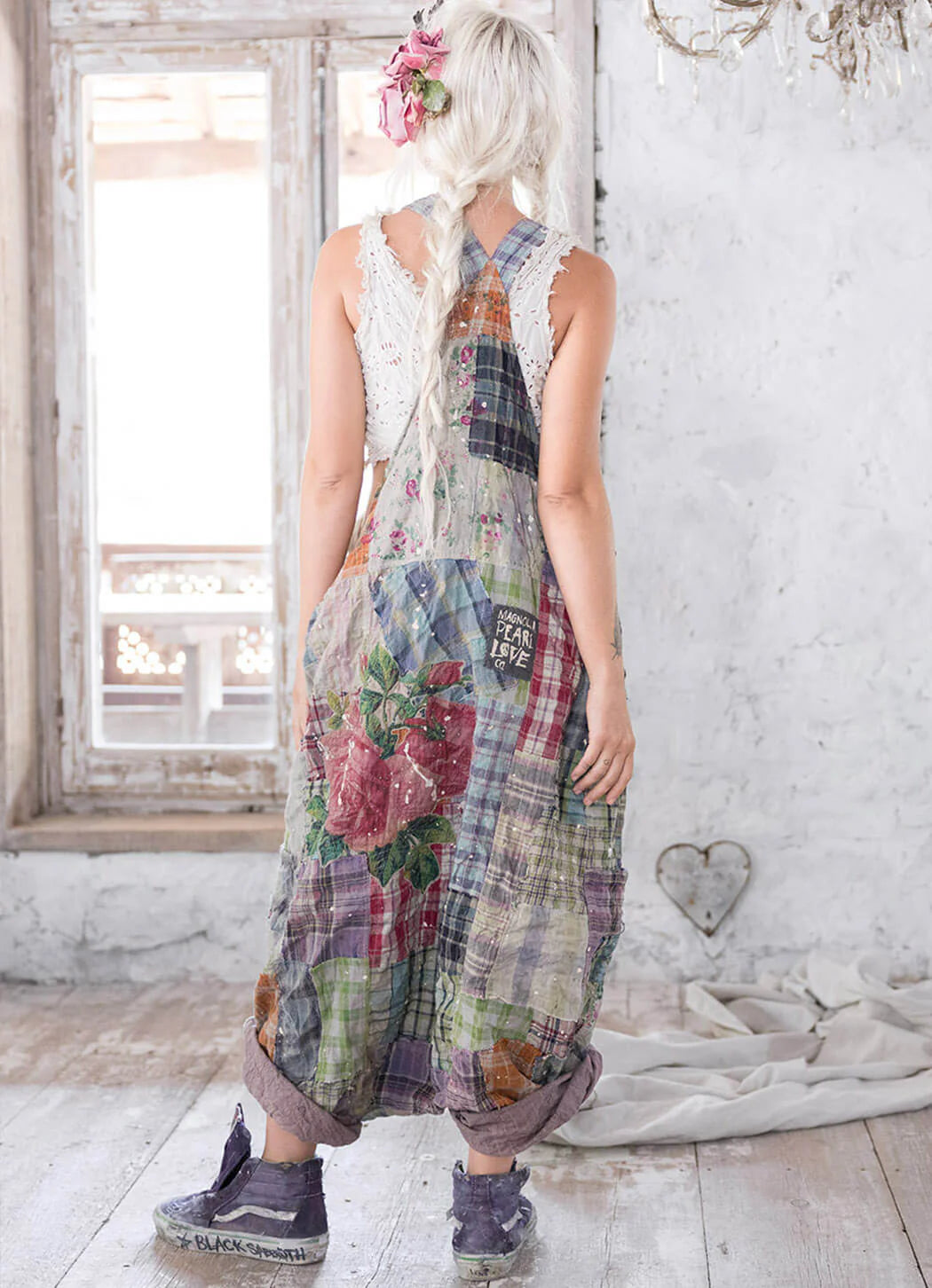 Magnolia Pearl Patchwork Frankie Overalls-Katze Boutique