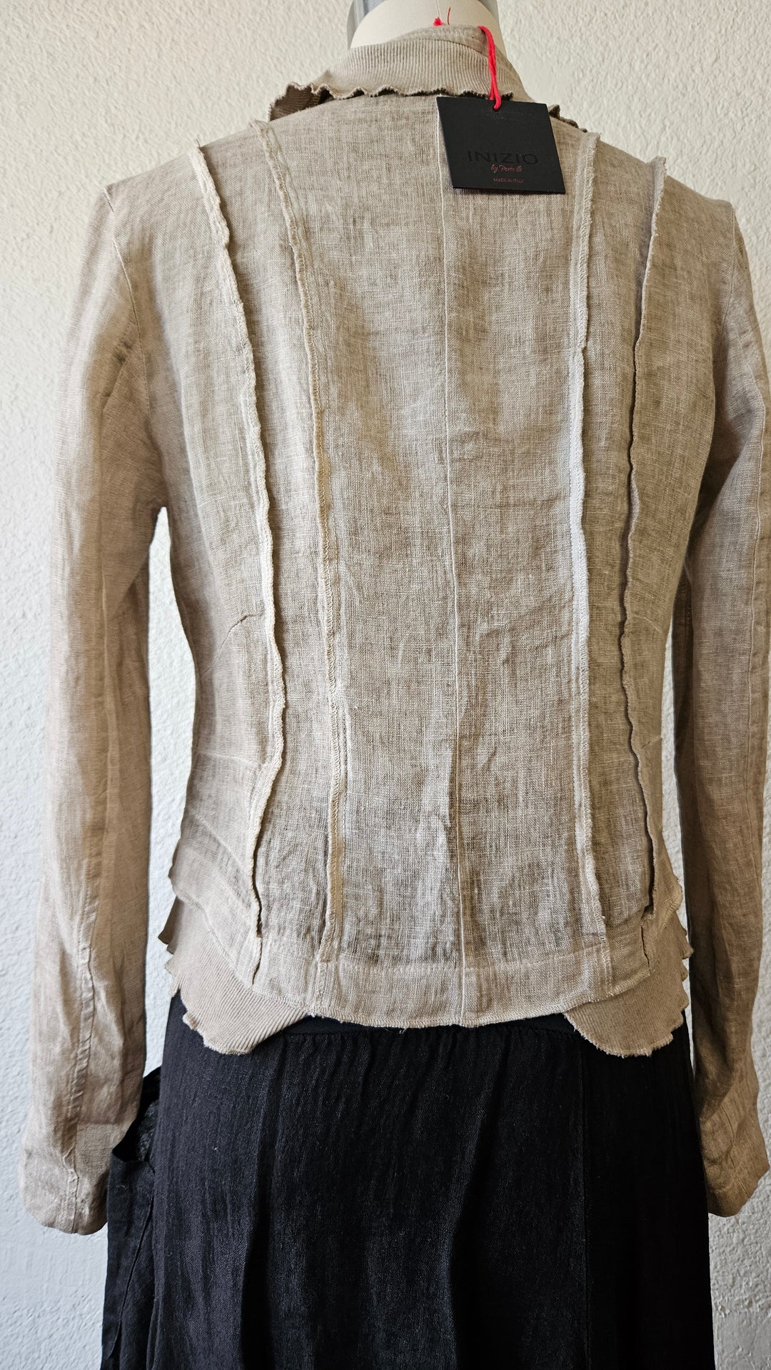 Inizio Italy Sand Washed Zip Front Jacket-Katze Boutique