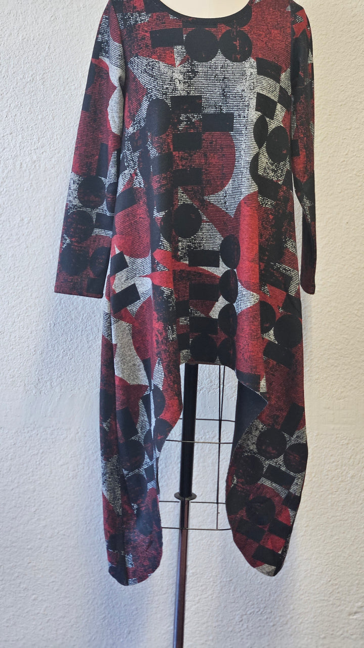 Kozan Mandy Asymmetrical Tunic in Kandinsky Print-Katze Boutique