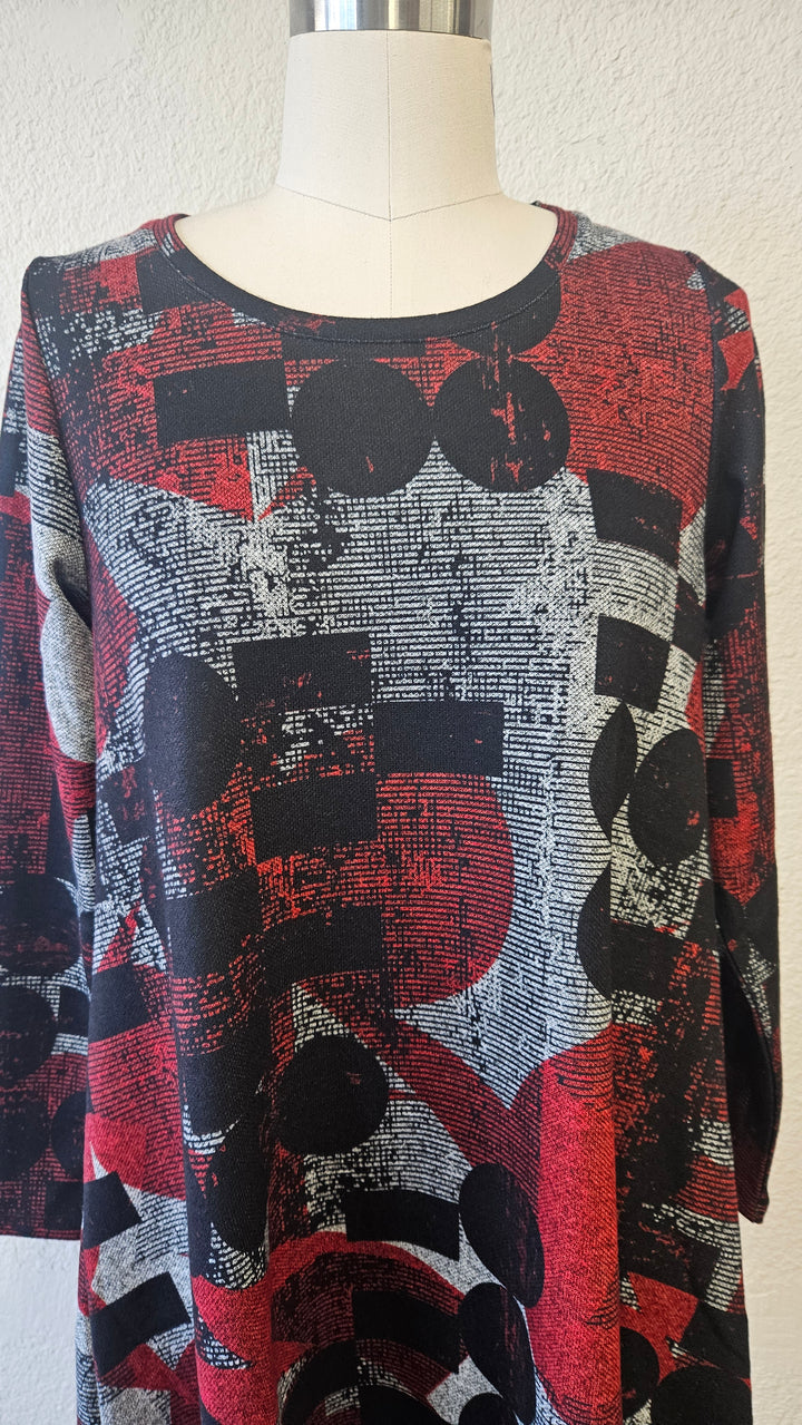 Kozan Mandy Asymmetrical Tunic in Kandinsky Print-Katze Boutique