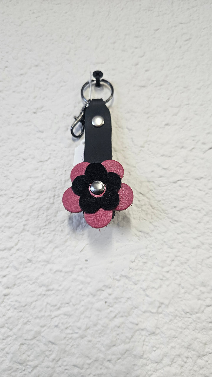 Handmade Leather Flower Keychain-Katze Boutique