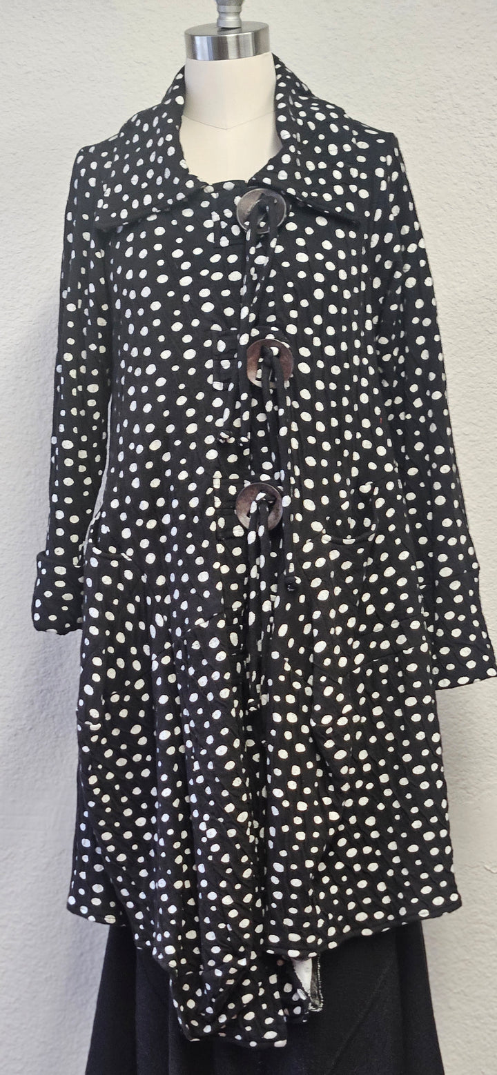 Tulip Polka Dot Cotton Coat-Katze Boutique