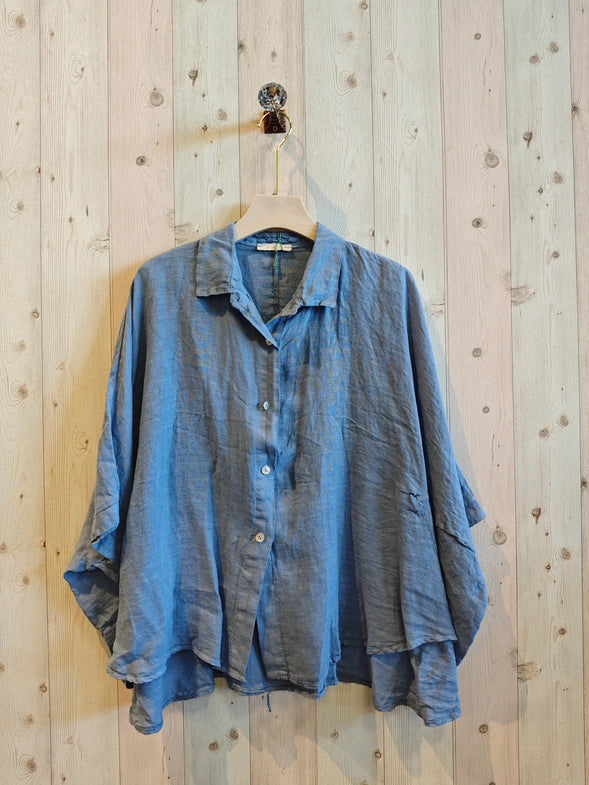 Oversize Style Linen Top-Katze Boutique