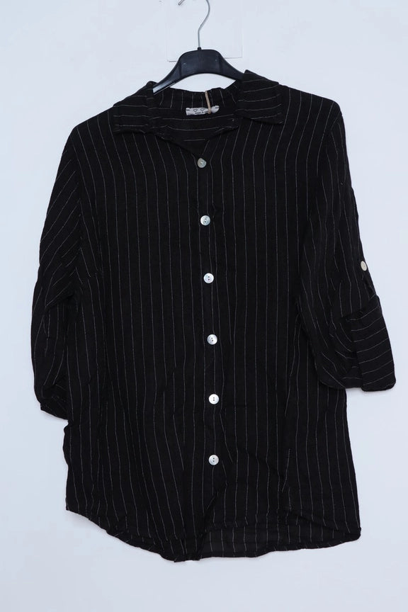 Made In Italy Linen Striped Shirt