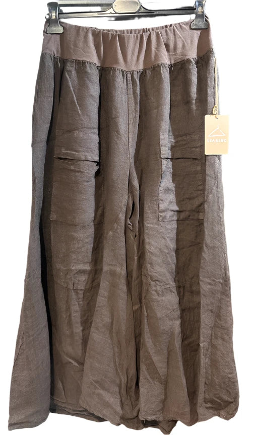 Made In Italy Wide Leg Linen Pants-Katze Boutique