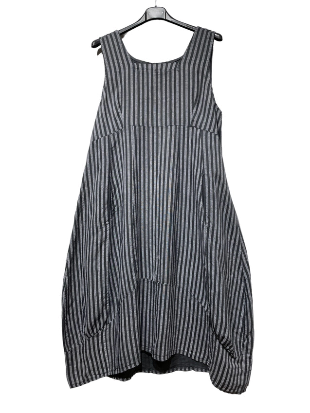 Made In Italy Striped Linen Dress-Katze Boutique