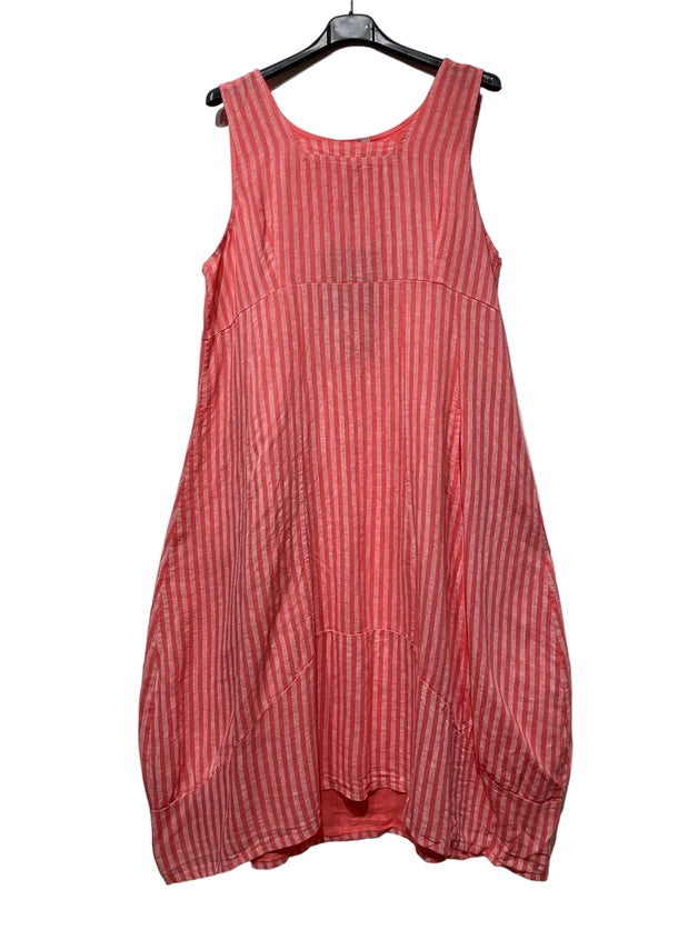 Made In Italy Striped Linen Dress
