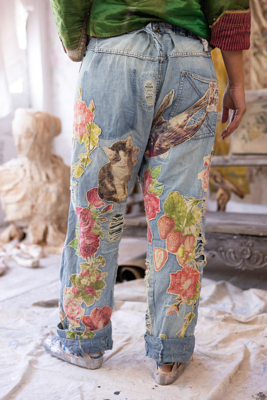 Magnolia Pearl Floral Applique Miner Denims-Katze Boutique