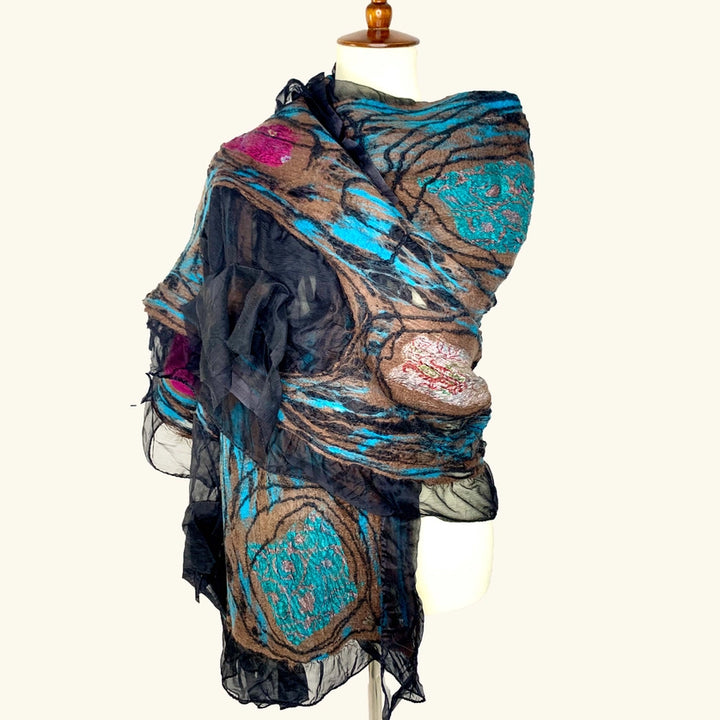 Wearable Art Wool Scarf Shawl Wrap