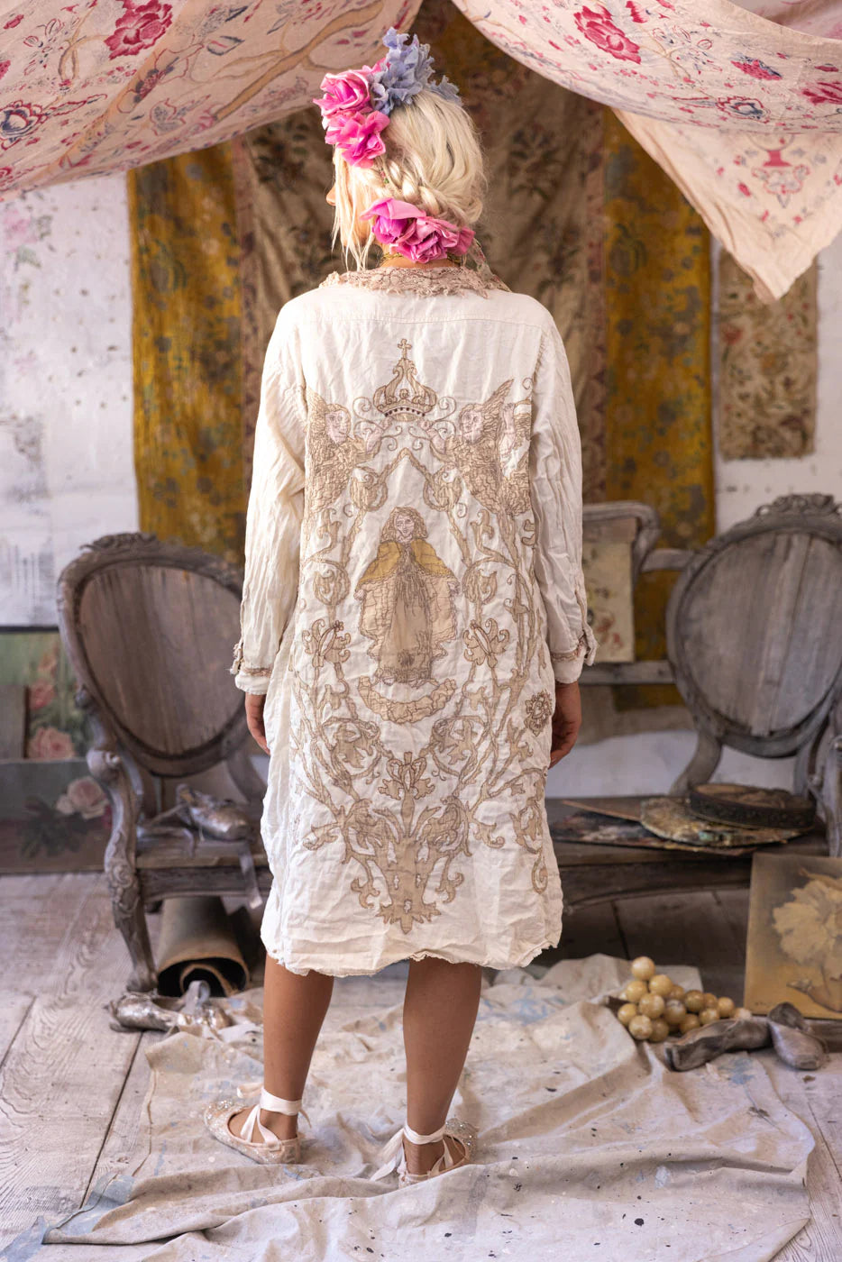 Magnolia Pear Embroidered Leola Coat-Katze Boutique