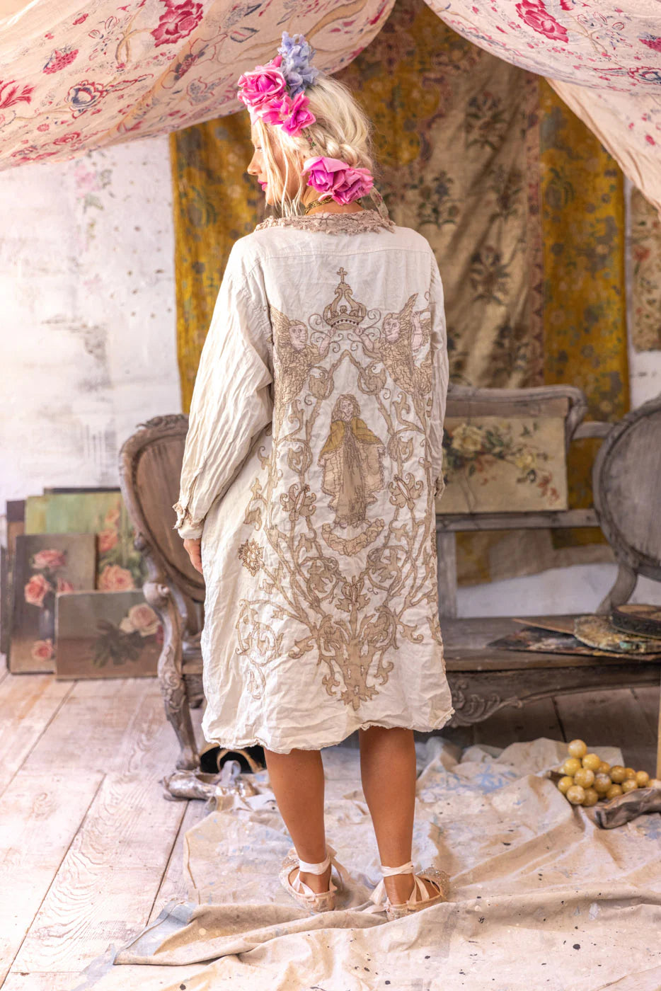 Magnolia Pear Embroidered Leola Coat-Katze Boutique