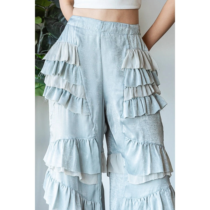 Oli And Hali Layered Ruffle Wide Leg Pants-Katze Boutique