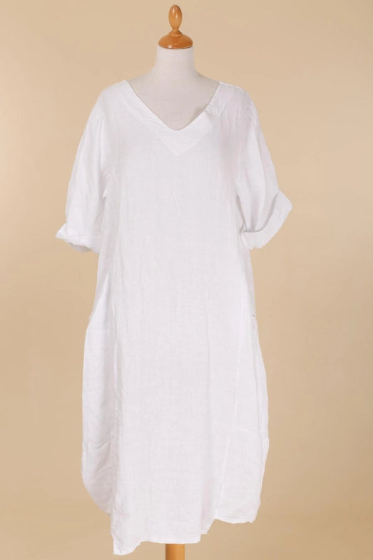 Made In Italy Linen Balloon Dress