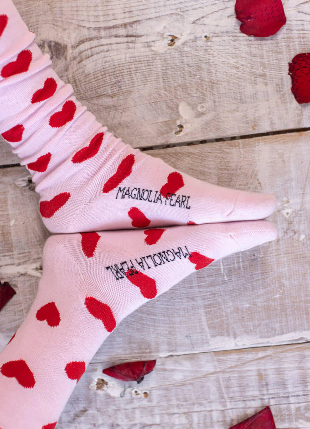 Magnolia Pearl Candy Heart OTK Socks-Katze Boutique