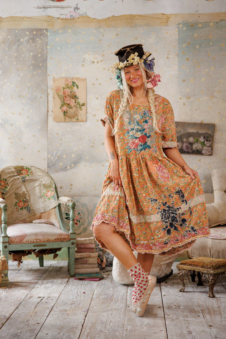 Magnolia Pearl Floral Applique Taigi Dress-Katze Boutique