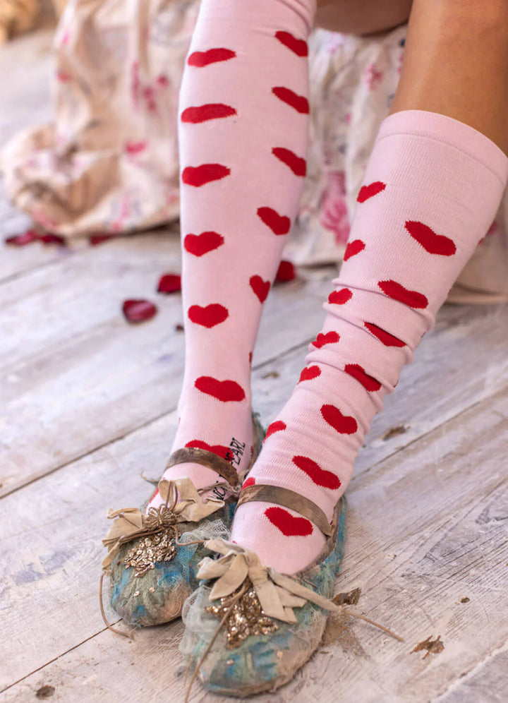 Magnolia Pearl Candy Heart OTK Socks-Katze Boutique