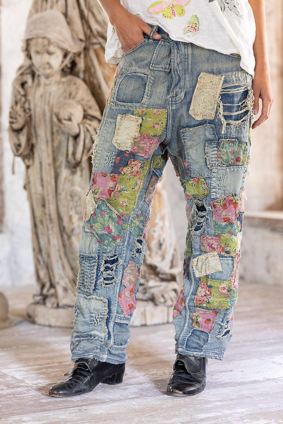 Magnolia Pearl Heavily Patched Miner Denims-Katze Boutique