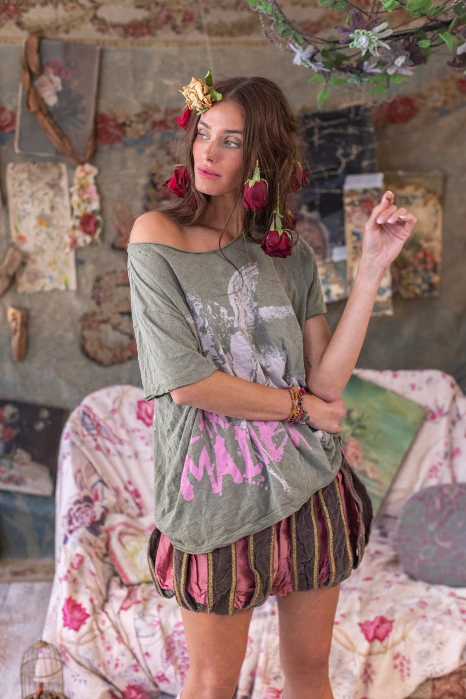 Magnolia Pearl Malibu Cherub Tee-Algae-Katze Boutique