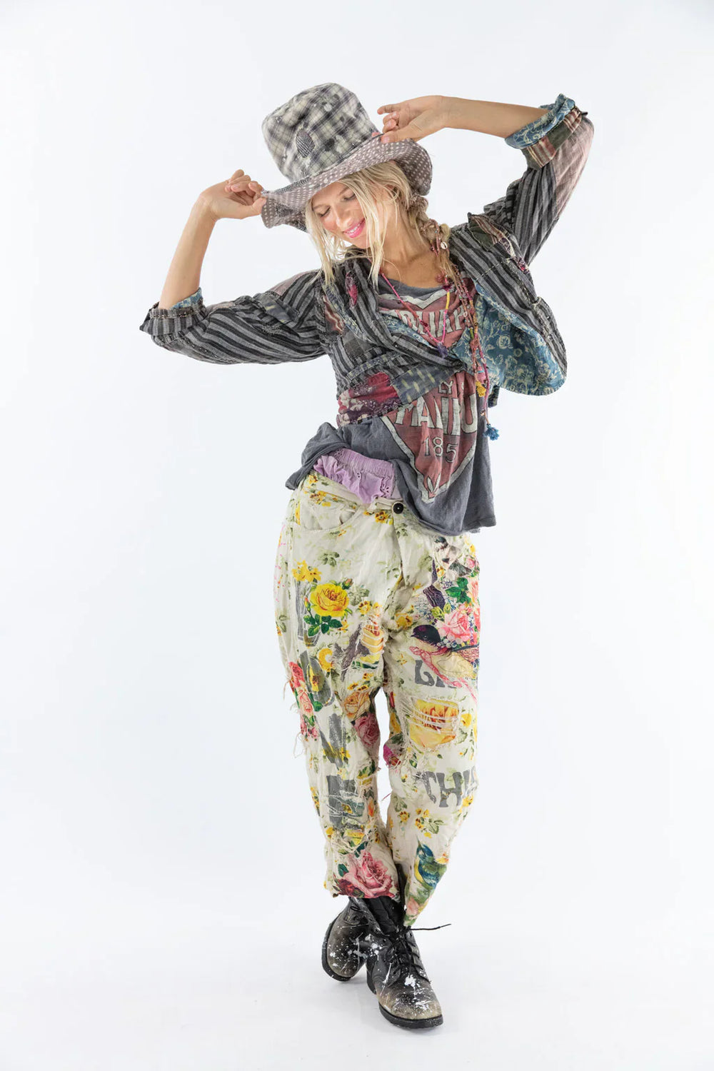 Magnolia Pearl Twill Miners Pants In Floreres-Katze Boutique