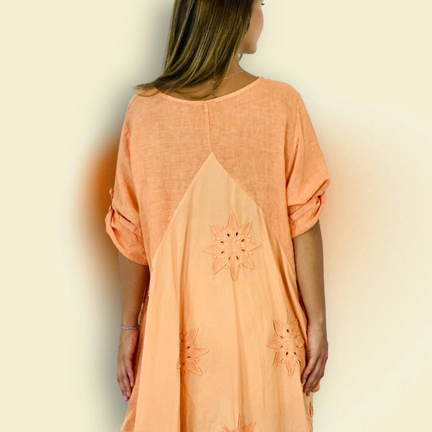 Linen Short Sleeves Asymmetrical Tunic-Katze Boutique