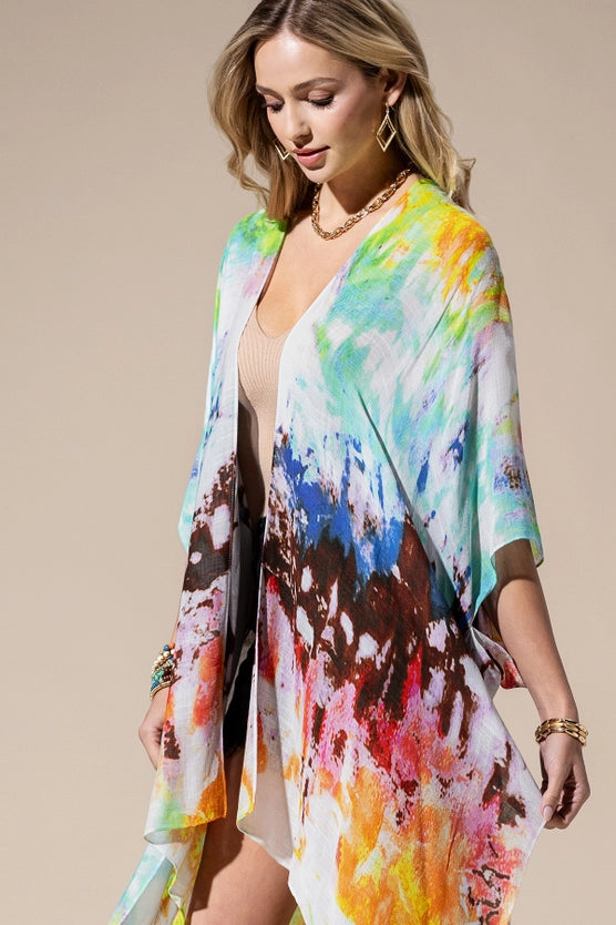 Paint Multi Open Kimono-Katze Boutique