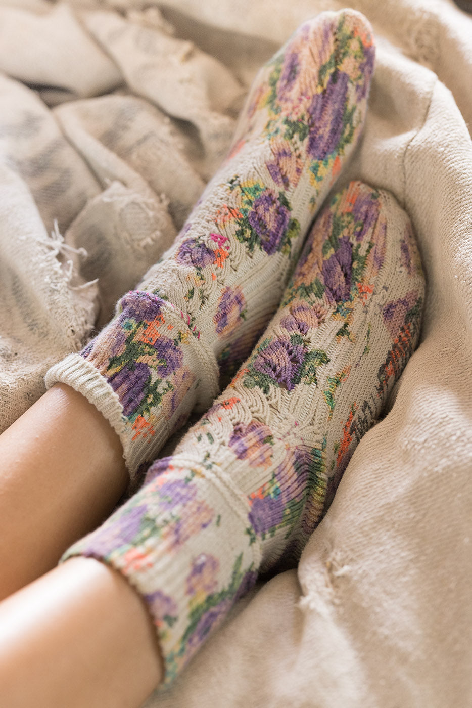 Magnolia Pearl Floral Lil' Dipper Socks In Solene-Katze Boutique