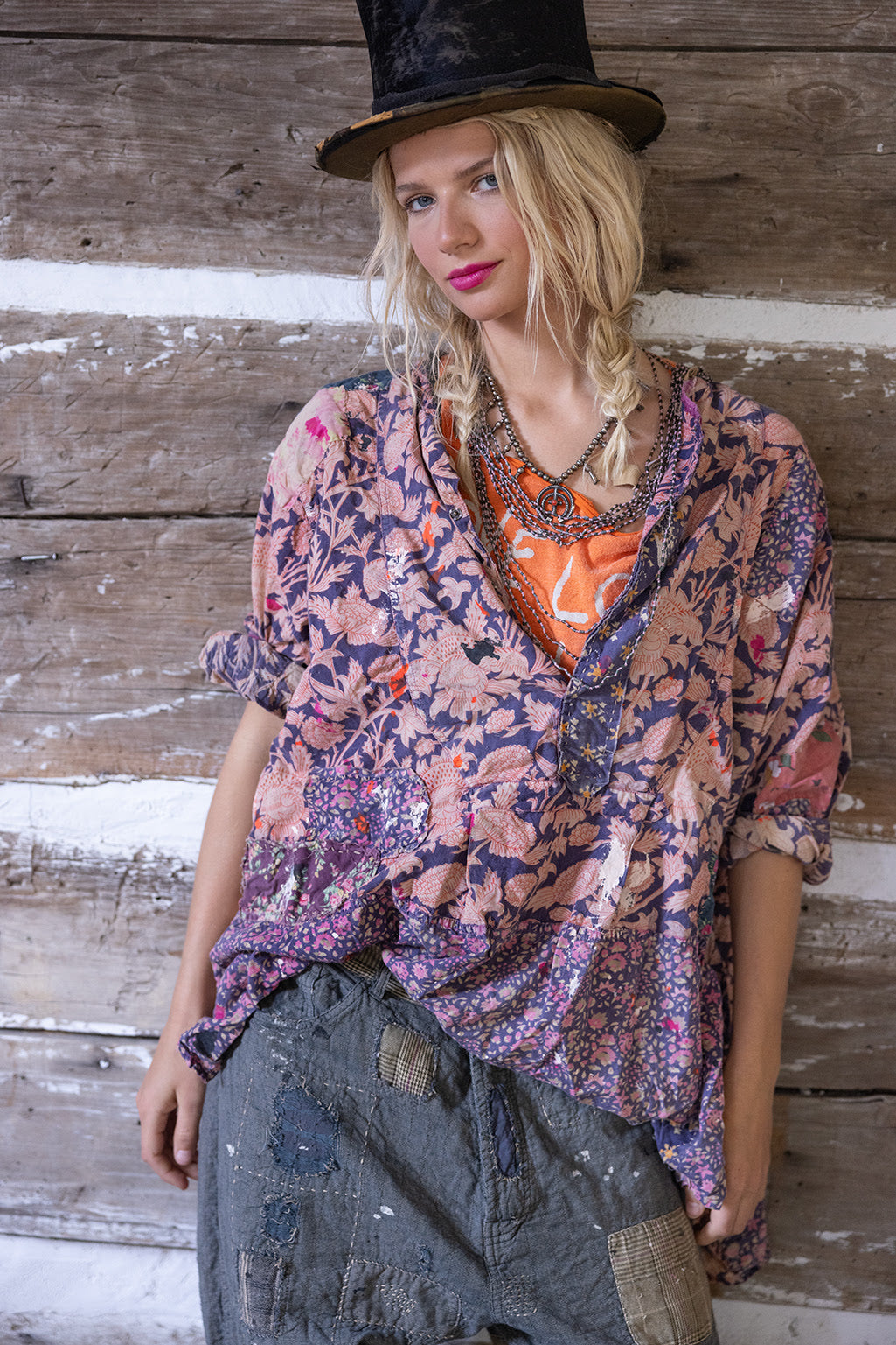 Magnolia Pearl Printed Prairie Top-Katze Boutique