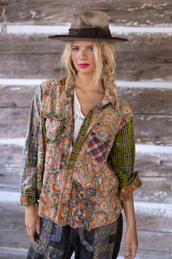 Magnolia Pearl Piecewise Kelly Western Shirt-Katze Boutique