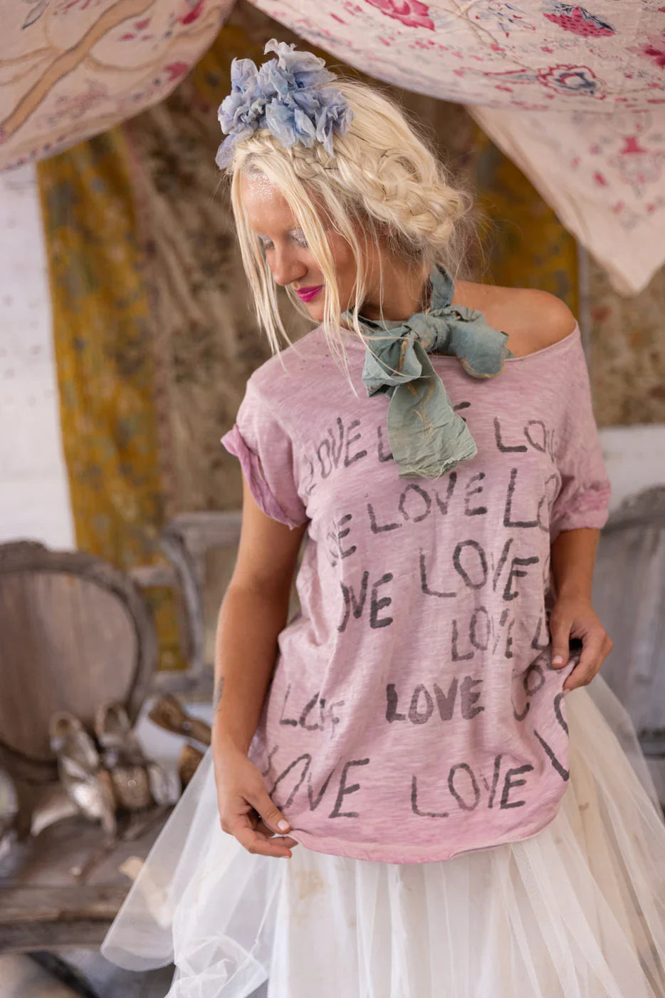 Magnolia Pearl Love Amor T- Purple Boba-Katze Boutique