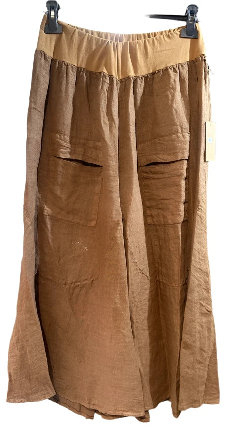 Made In Italy Wide Leg Linen Pants-Katze Boutique