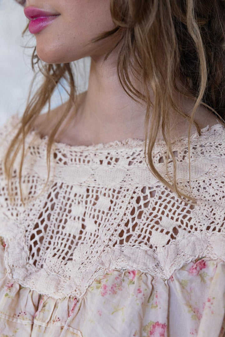 Magnolia Pear Crochet Yoke Keira Blouse-Katze Boutique