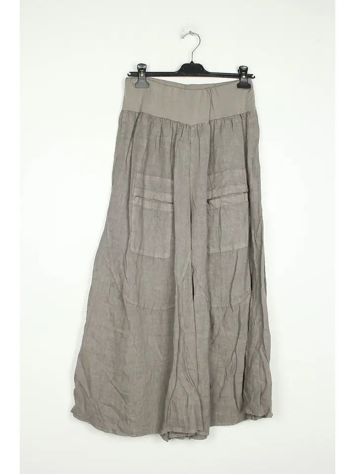 Made In Italy Wide Leg Linen Pants-Katze Boutique