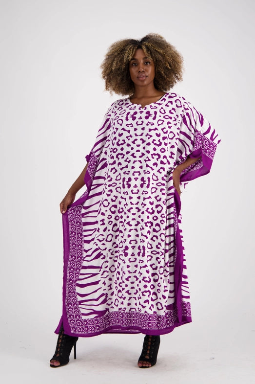 Zebra Print Rayon Kaftan-Katze Boutique