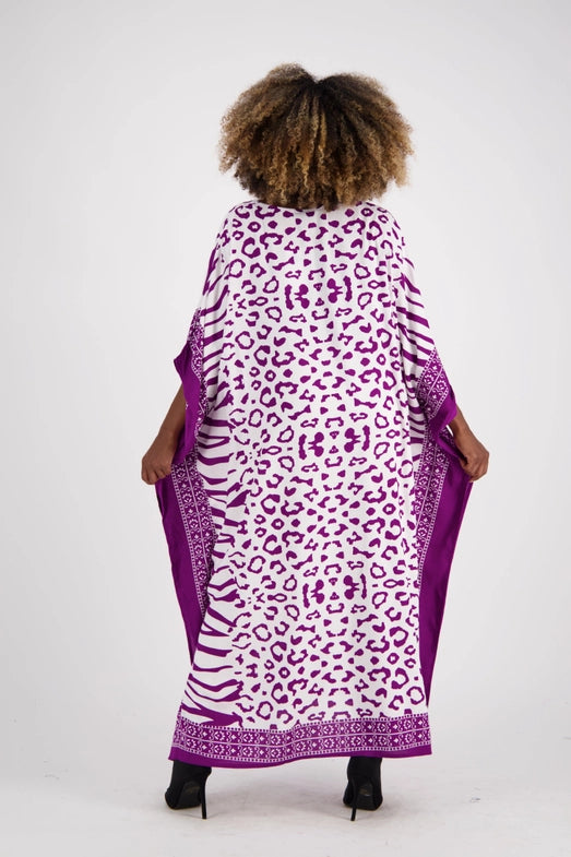 Zebra Print Rayon Kaftan-Katze Boutique