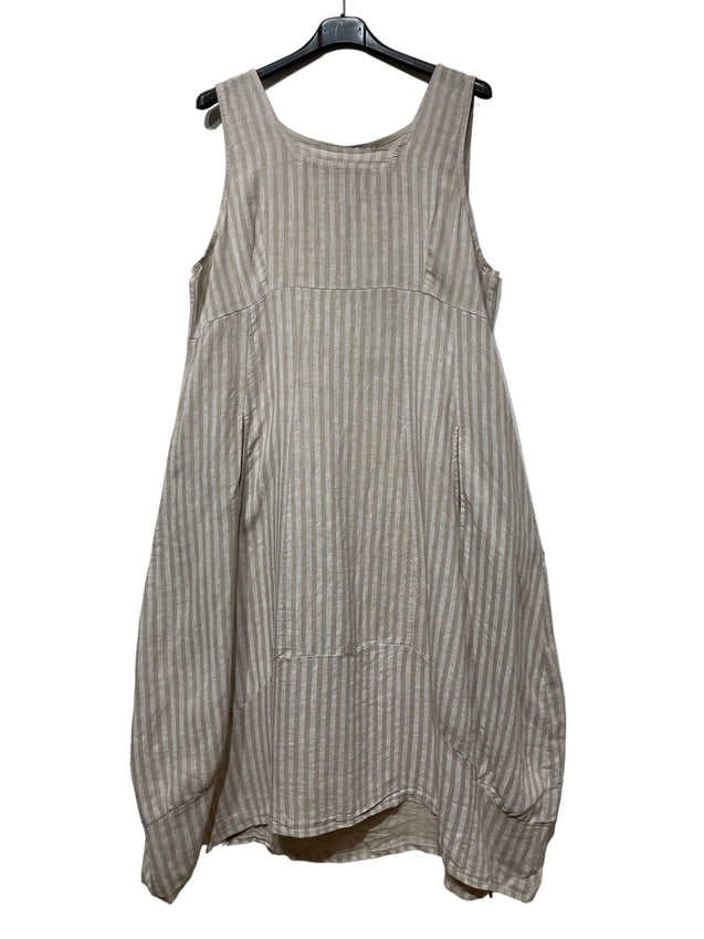 Made In Italy Striped Linen Dress-Katze Boutique
