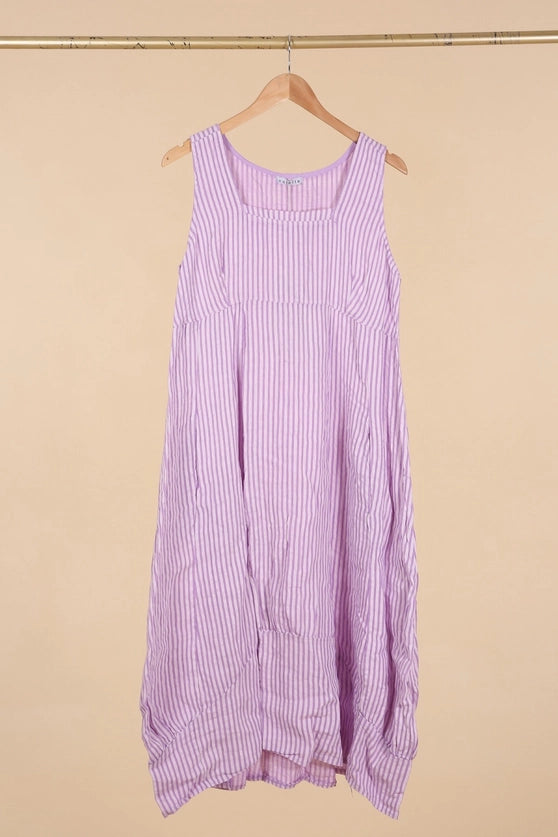 Made In Italy Striped Linen Dress